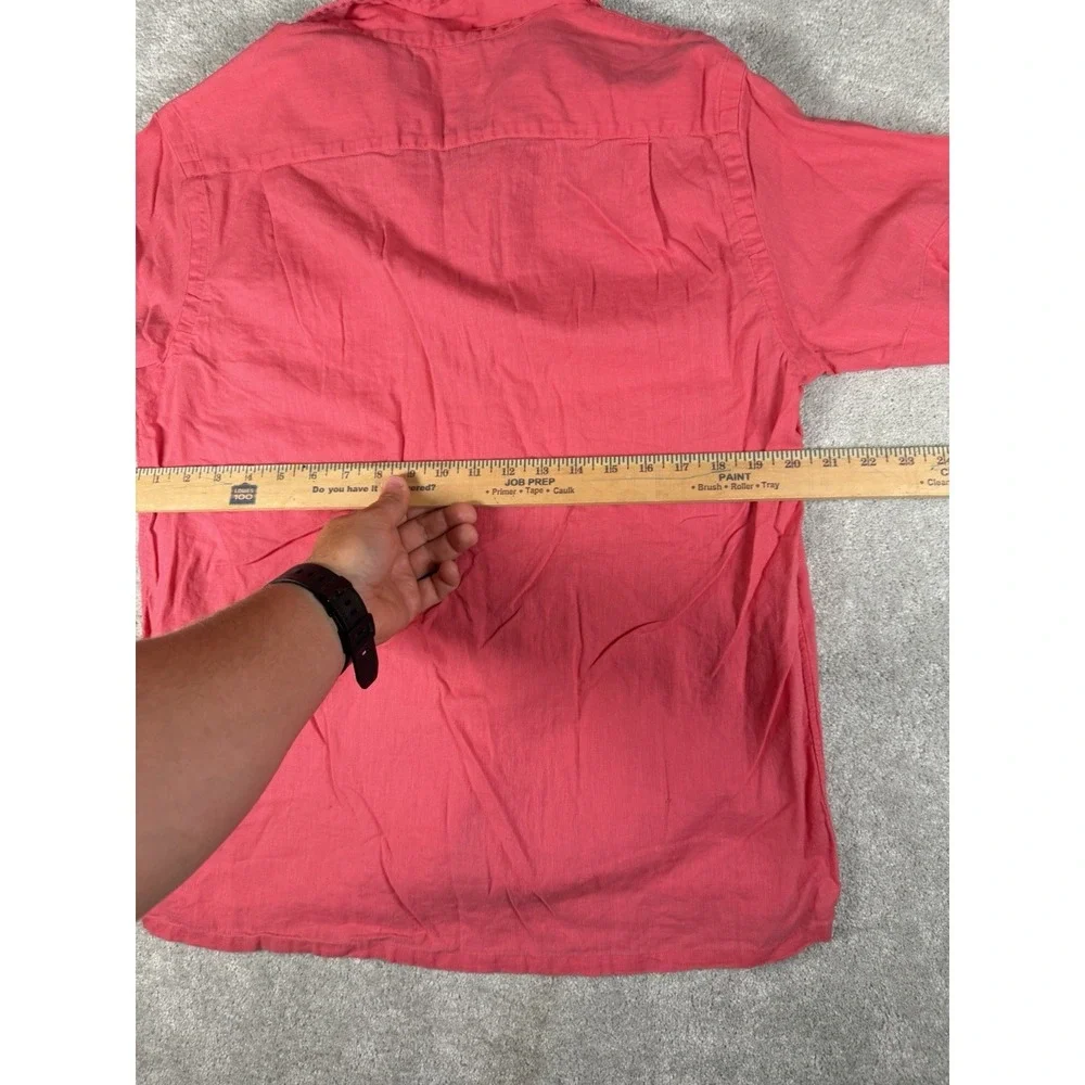 Polo Ralph Lauren Classic Fit Linen Blend Button Shirt Pockets Men's M Coral